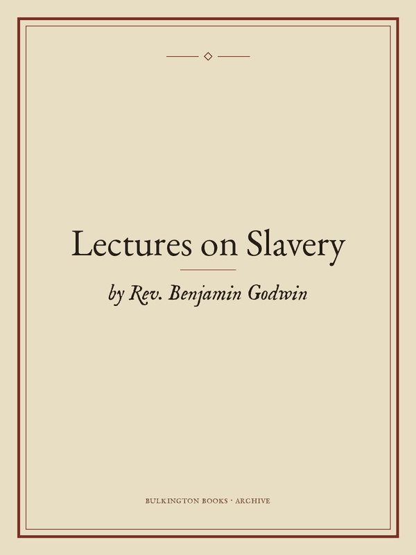 Cover of Lectures on Slavery